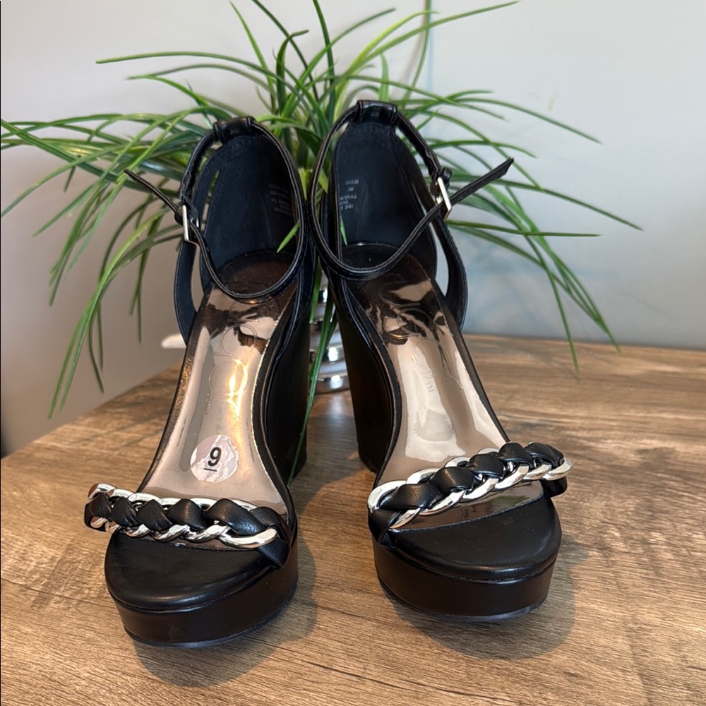 Sugar Black and Silver Platform Shoes with Stylish Design